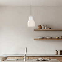 Wabi sabi-pendellampa Haru Ø18 cm - vitt stenmönster