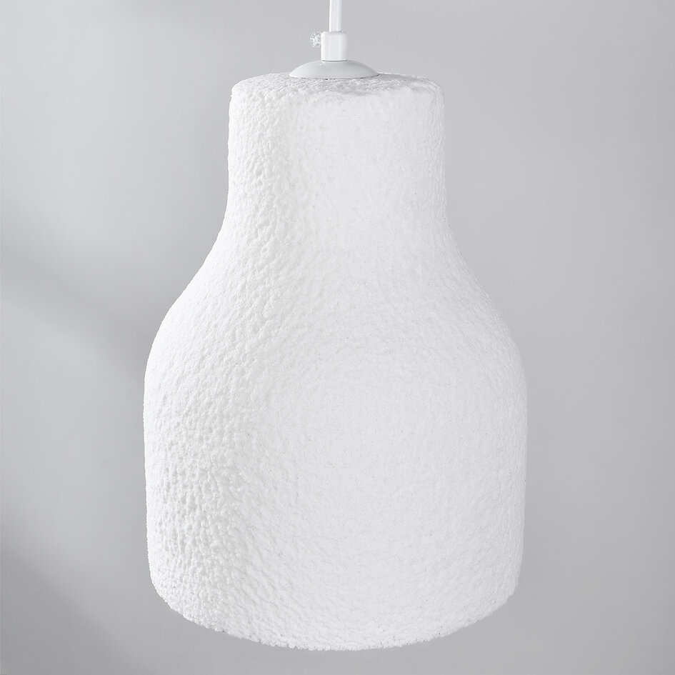 Wabi sabi-pendellampa Haru Ø18 cm - vitt stenmönster