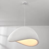 Wabi sabi-pendellampa Cemento vit steneffekt - 80 x 64 cm