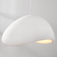 Wabi sabi-pendellampa Cemento vit steneffekt - 80 x 64 cm