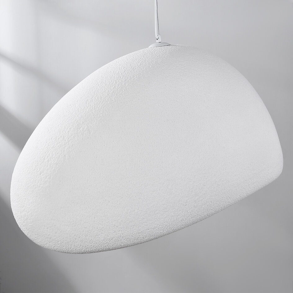 Wabi sabi-pendellampa Cemento vit steneffekt - 80 x 64 cm