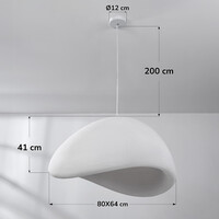 Wabi sabi-pendellampa Cemento vit steneffekt - 80 x 64 cm