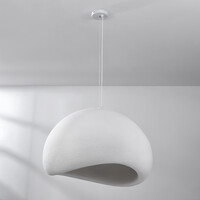 Wabi sabi-pendellampa Urban Stone med vitt stenmönster - 80 x 64 cm