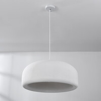 Wabi sabi-pendellampa Kaoru Ø60 cm med steneffekt - vit