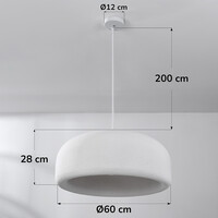 Wabi sabi-pendellampa Kaoru Ø60 cm med steneffekt - vit