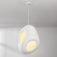 Wabi sabi-pendellampa Mori med vit steneffekt - 42 x 58 cm