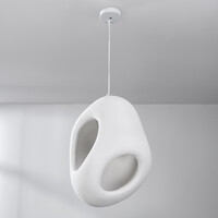 Wabi sabi-pendellampa Mori med vit steneffekt - 42 x 58 cm