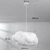 Pendellampa Kumo i molnform, mellan - vit