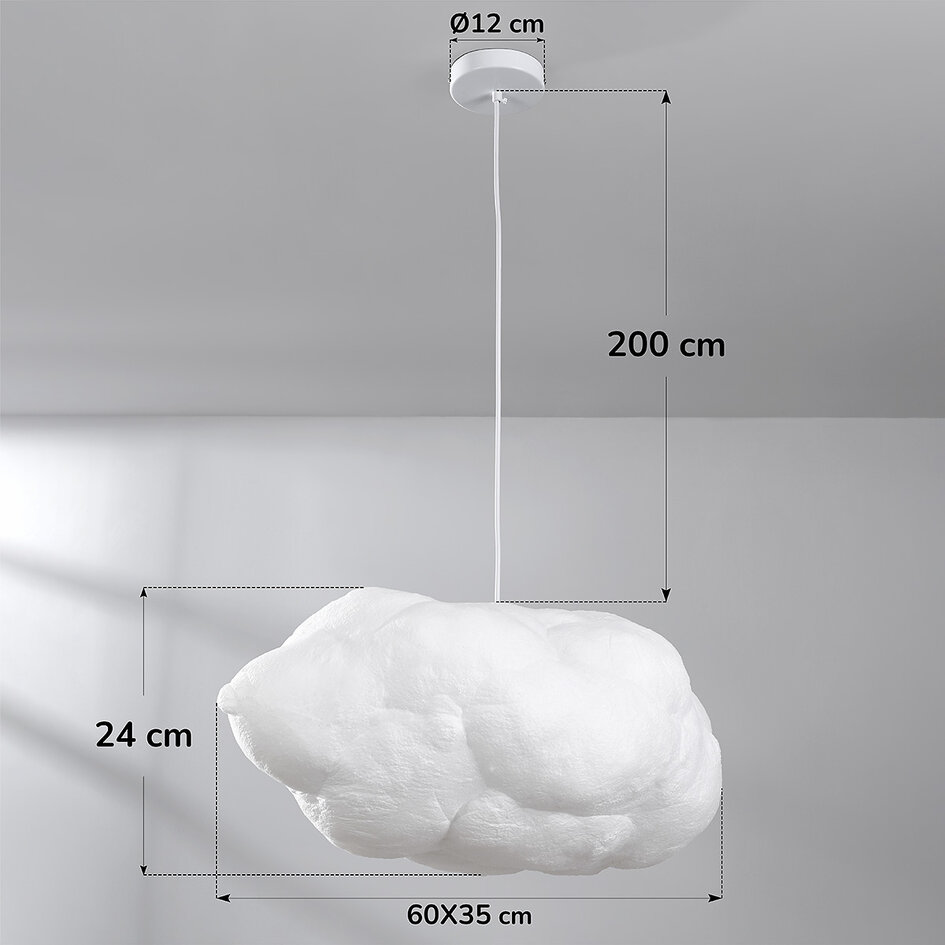 Pendellampa Kumo i molnform, mellan - vit