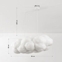 Pendellampa Kumo i molnform, stor - vit