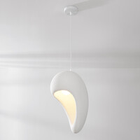 Wabi sabi-pendellampa Hana med vit steneffekt - Ø28 x 50 cm