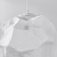 Wabi sabi-pendellampa i vitt med steneffekt - Nami, Ø52 cm