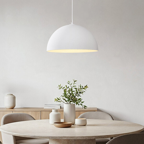 Wabi sabi-pendellampa Sabi med vit steneffekt - Ø40 cm
