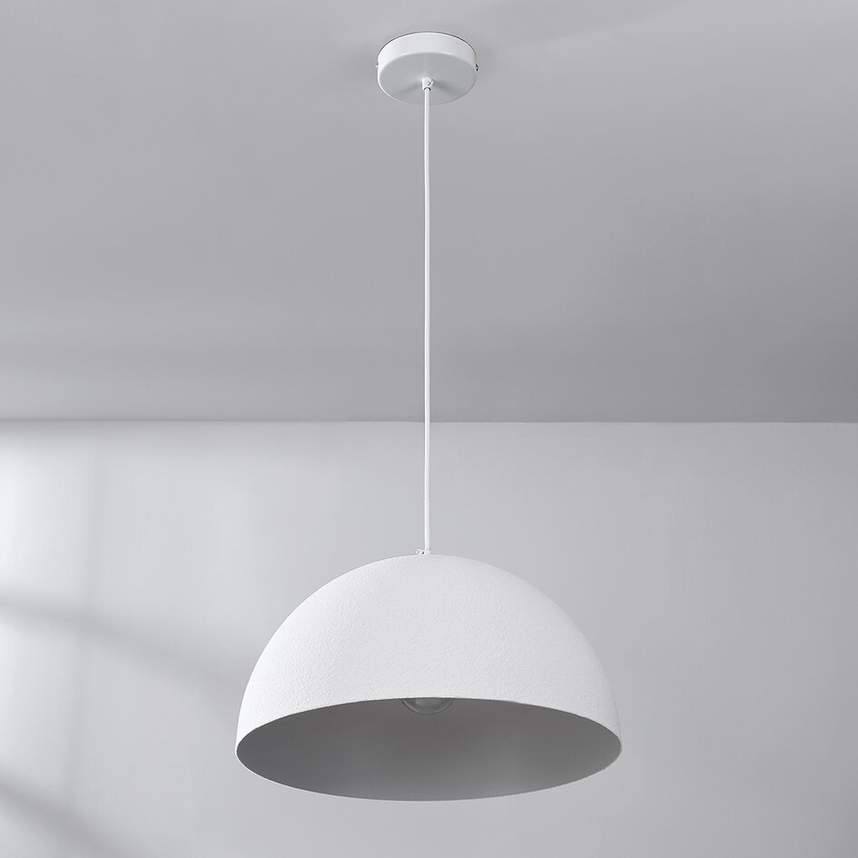 Wabi sabi-pendellampa Sabi med vit steneffekt - Ø40 cm