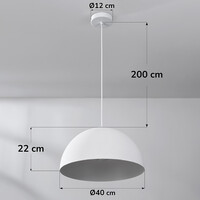 Wabi sabi-pendellampa Sabi med vit steneffekt - Ø40 cm
