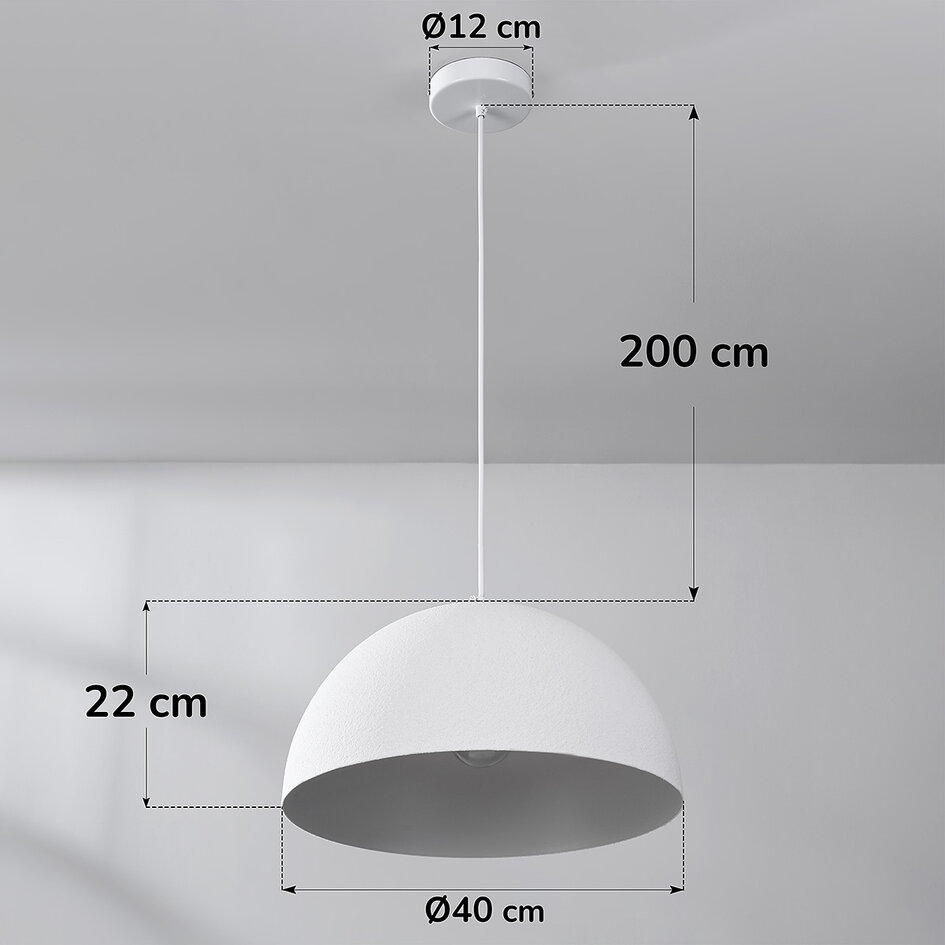 Wabi sabi-pendellampa Sabi med vit steneffekt - Ø40 cm