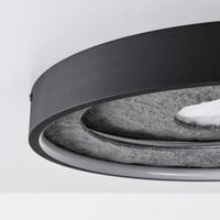 Modern taklampa Cercul i svart med grå steneffekt