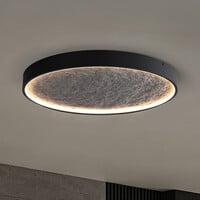 Taklampa Cercul med 3-stegs dimbar LED och grå steneffekt, Ø60 cm, 29W