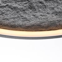 Taklampa Cercul med 3-stegs dimbar LED och grå steneffekt, Ø60 cm, 29W