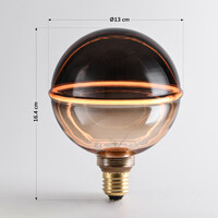 E27-filamentlampa LED dimbar, amber-rökfärgad 4 watt, 13 cm