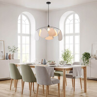 Pendellampa Floare - svart med vitt linne