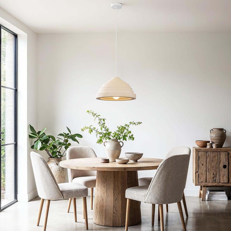 Wabi sabi-pendellampa Amai Ø40 cm - sandbeige