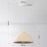 Wabi sabi-pendellampa Amai Ø40 cm - sandbeige