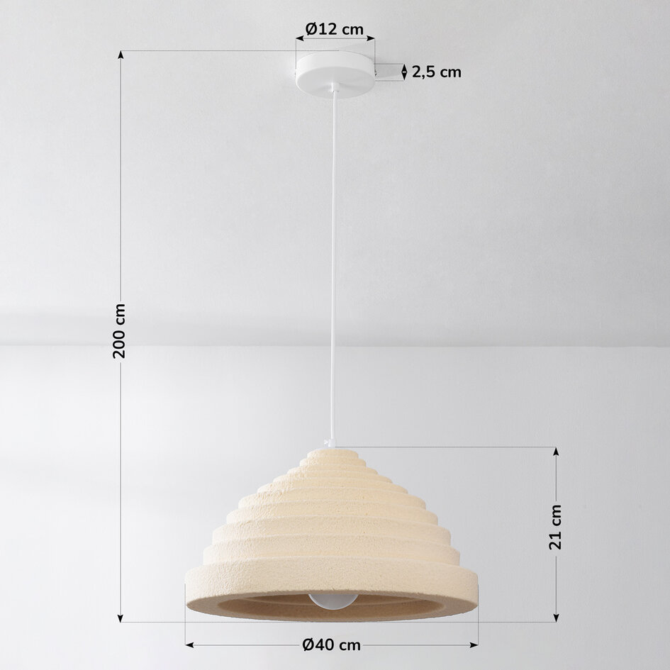 Wabi sabi-pendellampa Amai Ø40 cm - sandbeige