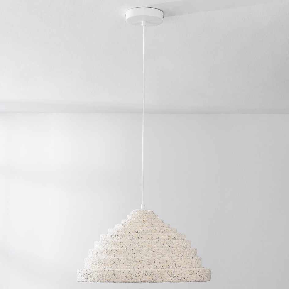 Wabi sabi-pendellampa Amai Ø40 cm - terrazzobeige