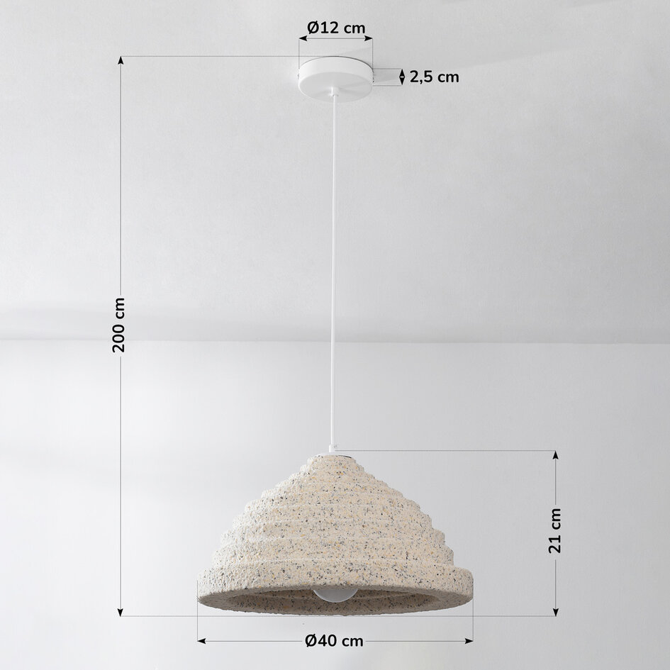 Wabi sabi-pendellampa Amai Ø40 cm - terrazzobeige