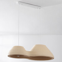Wabi sabi-pendellampa Jumo med 2 ljuspunkter 80 x 20 cm - sandbeige