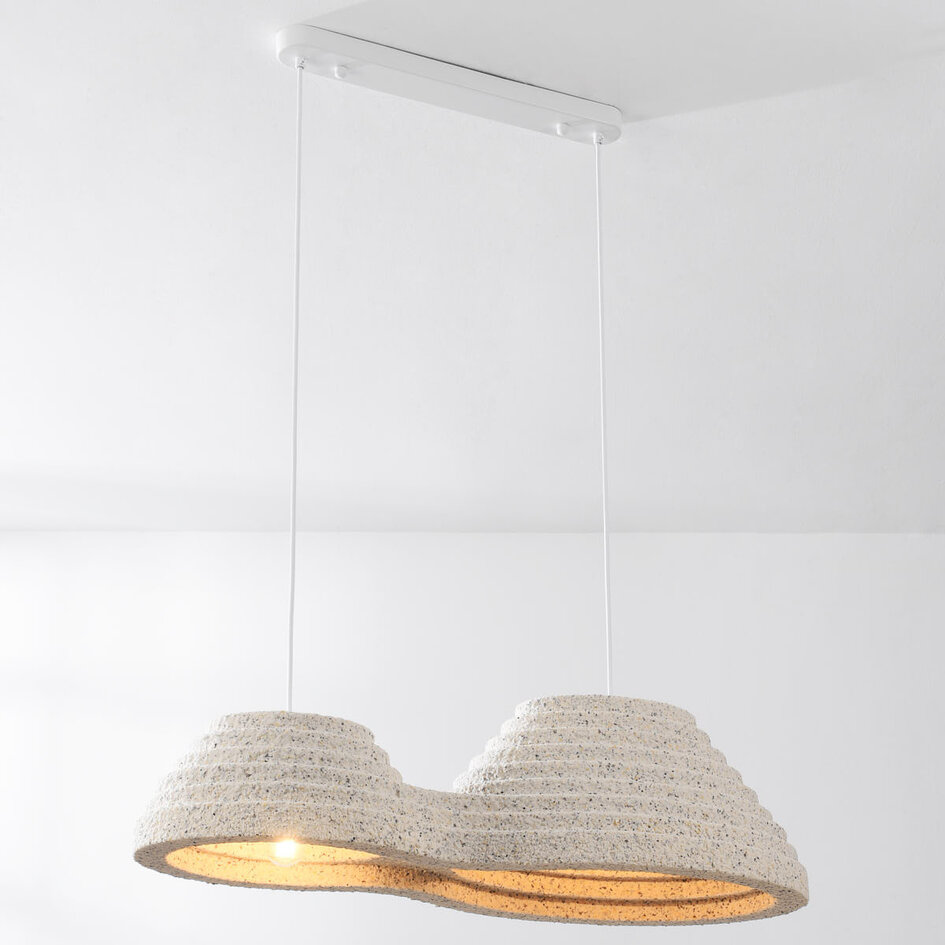 Wabi sabi-pendellampa Jumo med 2 ljuspunkter 80 x 20 cm - terrazzobeige