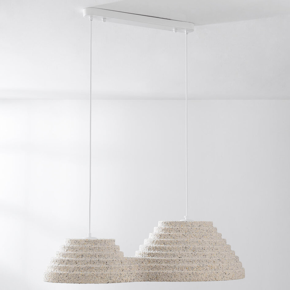 Wabi sabi-pendellampa Jumo med 2 ljuspunkter 80 x 20 cm - terrazzobeige