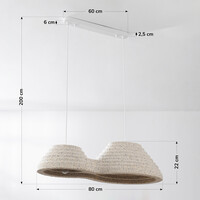 Wabi sabi-pendellampa Jumo med 2 ljuspunkter 80 x 20 cm - terrazzobeige