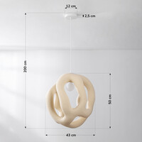 Wabi sabi-pendellampa Kaji 43 x 50 cm - sandbeige