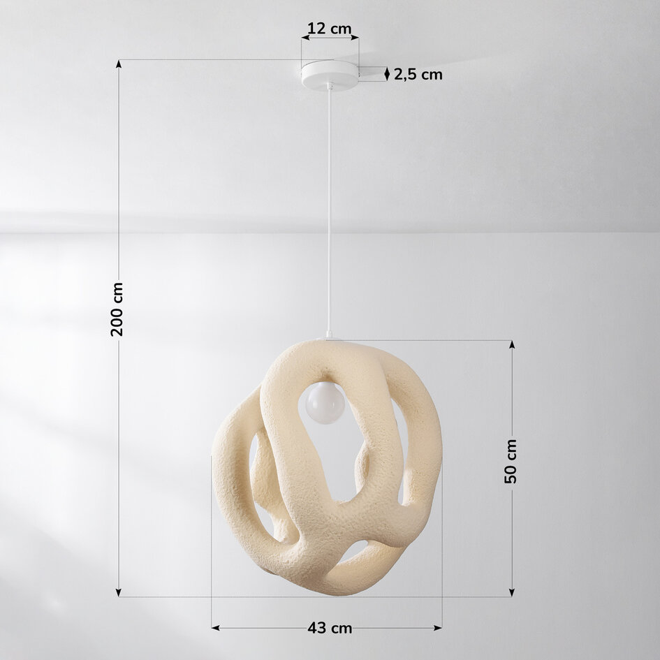 Wabi sabi-pendellampa Kaji 43 x 50 cm - sandbeige