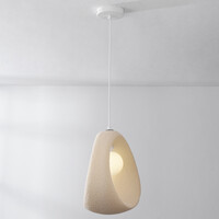 Wabi sabi-pendellampa inkl. G9-ljuskälla Shio - sandbeige 38 x 42 cm