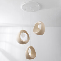 Wabi sabi-pendellampa Yoru med 3 ljuspunkter inkl. G9-ljuskälla - sandbeige