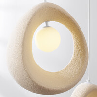 Wabi sabi-pendellampa Yoru med 3 ljuspunkter inkl. G9-ljuskälla - sandbeige