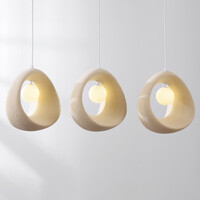 Wabi sabi-pendellampa Akao med 3 ljuspunkter inkl. ljuskällor - sandbeige