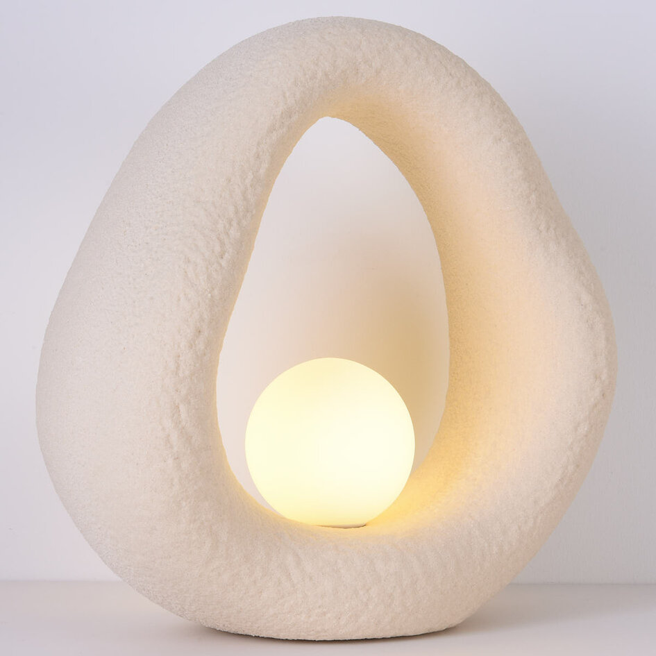 Bordslampa Enso i Wabi Sabi-stil - sandbeige