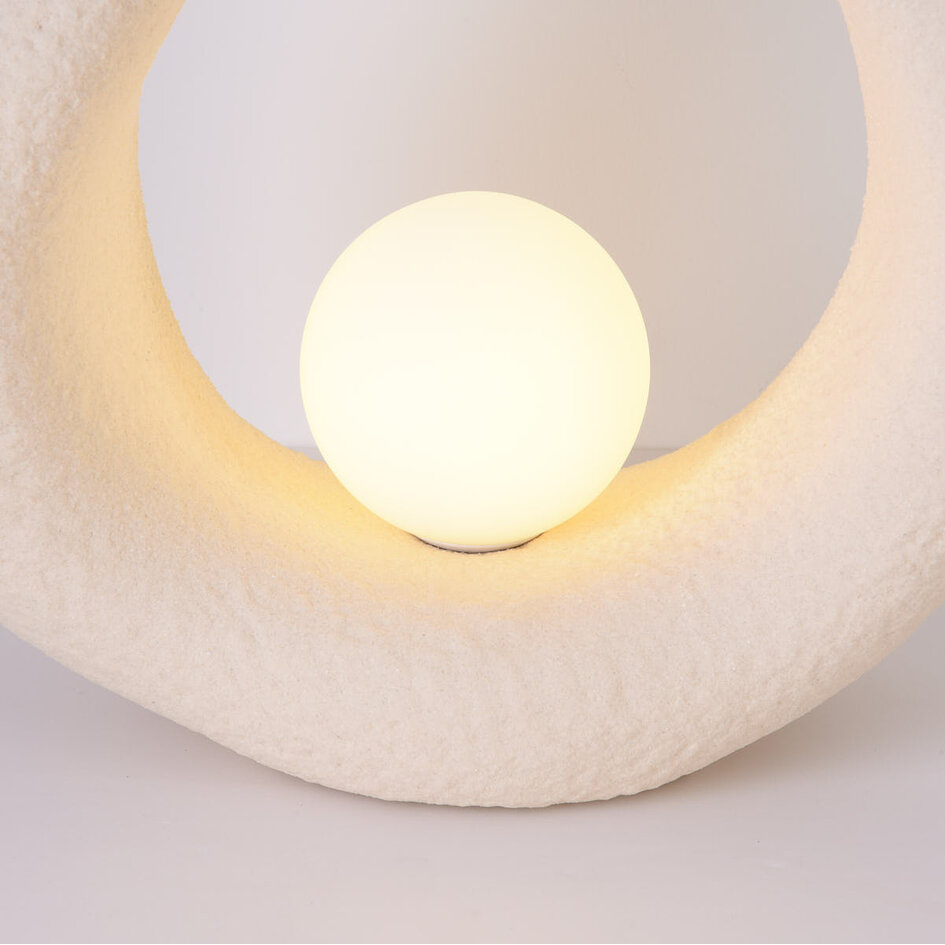 Bordslampa Enso i Wabi Sabi-stil - sandbeige