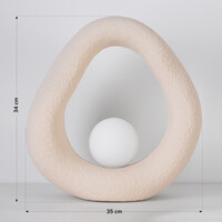 Bordslampa Enso i Wabi Sabi-stil - sandbeige