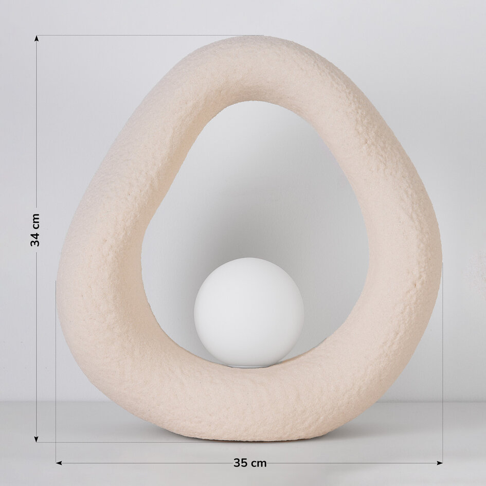Bordslampa Enso i Wabi Sabi-stil - sandbeige