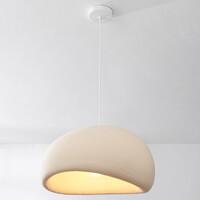 Wabi sabi-pendellampa Urban Stone med sandbeige stenmönster - 50 x 34 cm