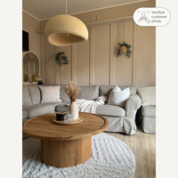 Wabi sabi-pendellampa Urban Stone med sandbeige stenmönster - 50 x 34 cm