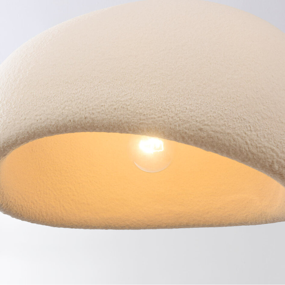 Wabi sabi-pendellampa Urban Stone med sandbeige stenmönster - 50 x 34 cm