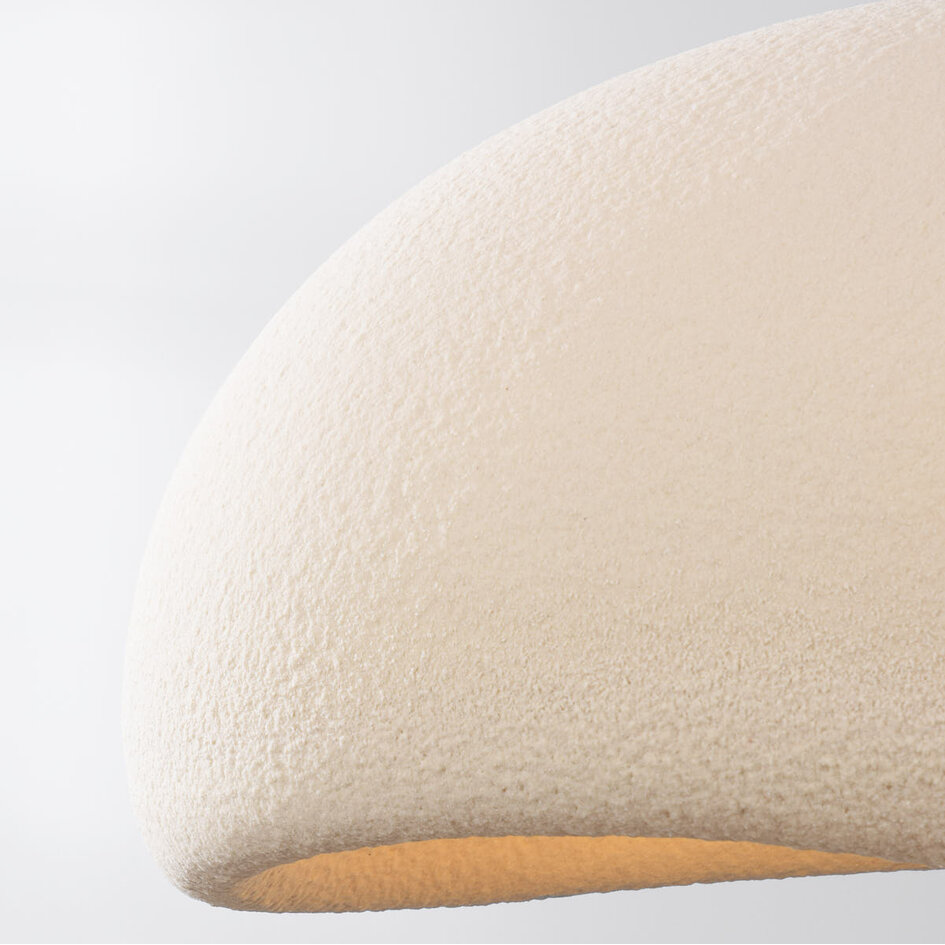 Wabi sabi-pendellampa Urban Stone med sandbeige stenmönster - 50 x 34 cm