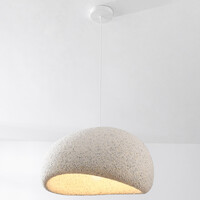 Wabi sabi-pendellampa Urban Stone med terrazzobeige stenmönster - 50 x 34 cm