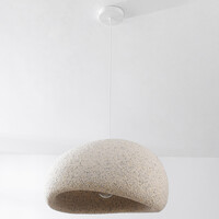 Wabi sabi-pendellampa Urban Stone med terrazzobeige stenmönster - 50 x 34 cm